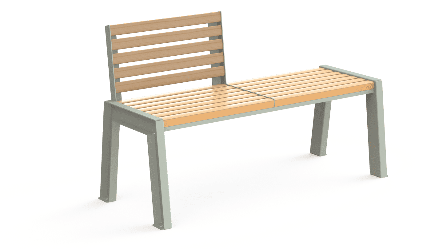 Banc 2 Places 1 Dossier H | Banc mixte H dans H | Société Bories Environnement • Mobilier et Matériel Urbain