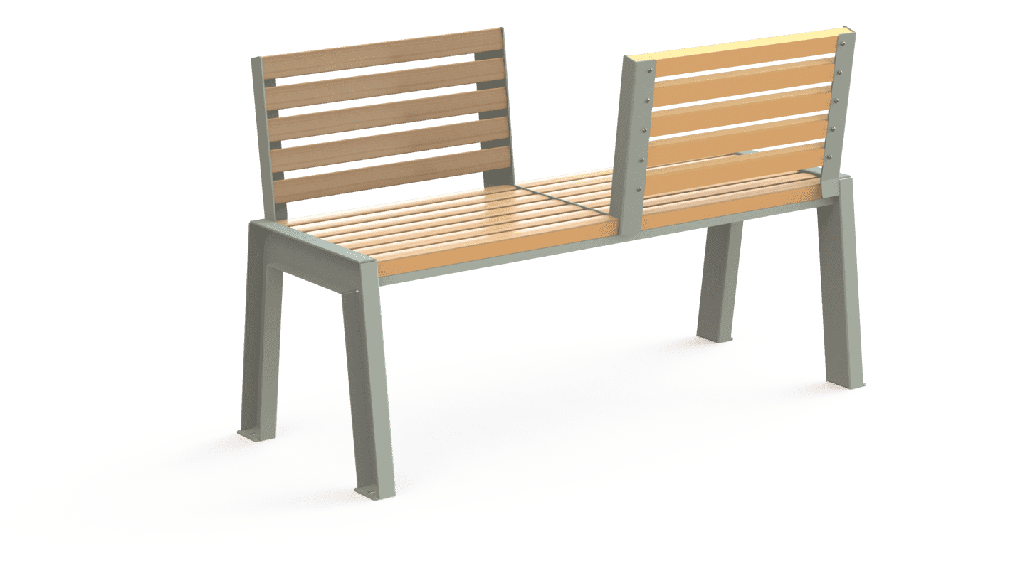 Banc 2 Places 2 Dossiers H | Banc vis-à-vis H dans H | Société Bories Environnement • Mobilier et Matériel Urbain