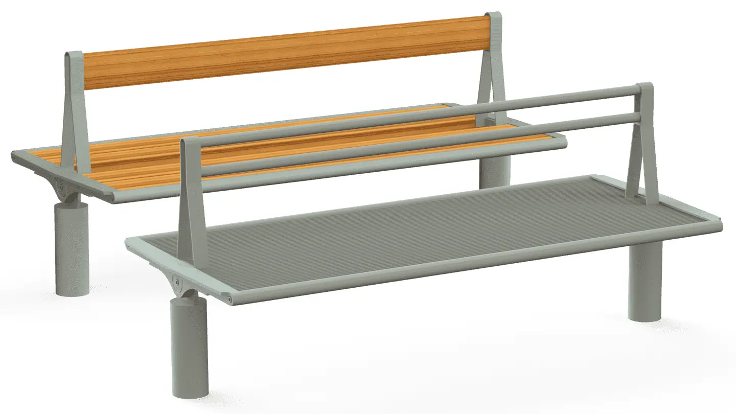 Banc Double Giga Bois Treillis | Banc double Giga Bois - Treillis dans Giga | Société Bories Environnement • Mobilier et Matériel Urbain