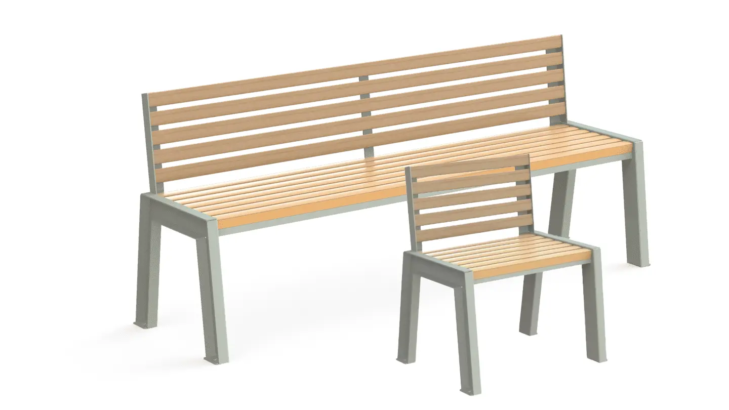 Fauteuil Banc 3 Places H | Banc H dans H | Société Bories Environnement • Mobilier et Matériel Urbain