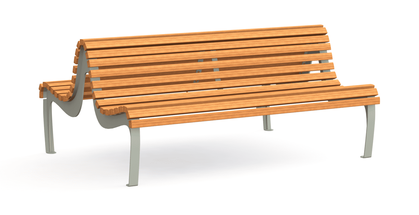 Paseo Bois Banc Double 6pl | Banc double Paseo Bois dans Paseo Bois | Société Bories Environnement • Mobilier et Matériel Urbain