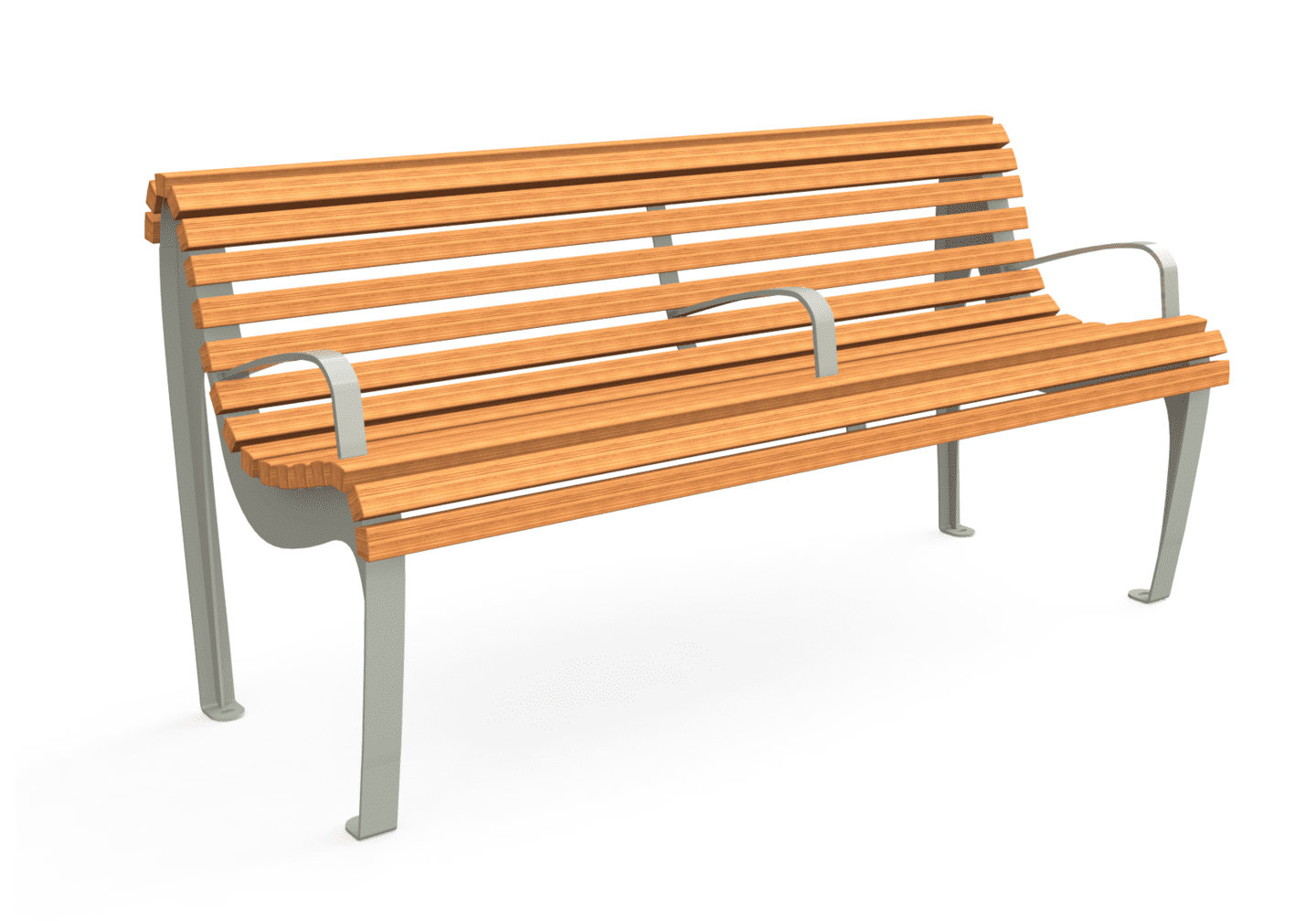 Paseo Bois Banc Droit Senior 2pl Hauteur D Assise 57 Avec Accoudoir Central1 | Banc Paseo Bois SENIOR dans Paseo Bois | Société Bories Environnement • Mobilier et Matériel Urbain